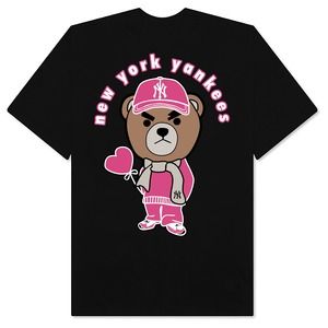 MLB New York Yankees Bear Heart Pink T-Shirt, Classic Retro Unisex T-shirt